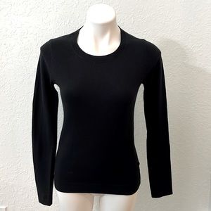 NWT J. CREW FACTORY BLACK LONG SLEEVE COTTON-WOOL BLEND SWEATER